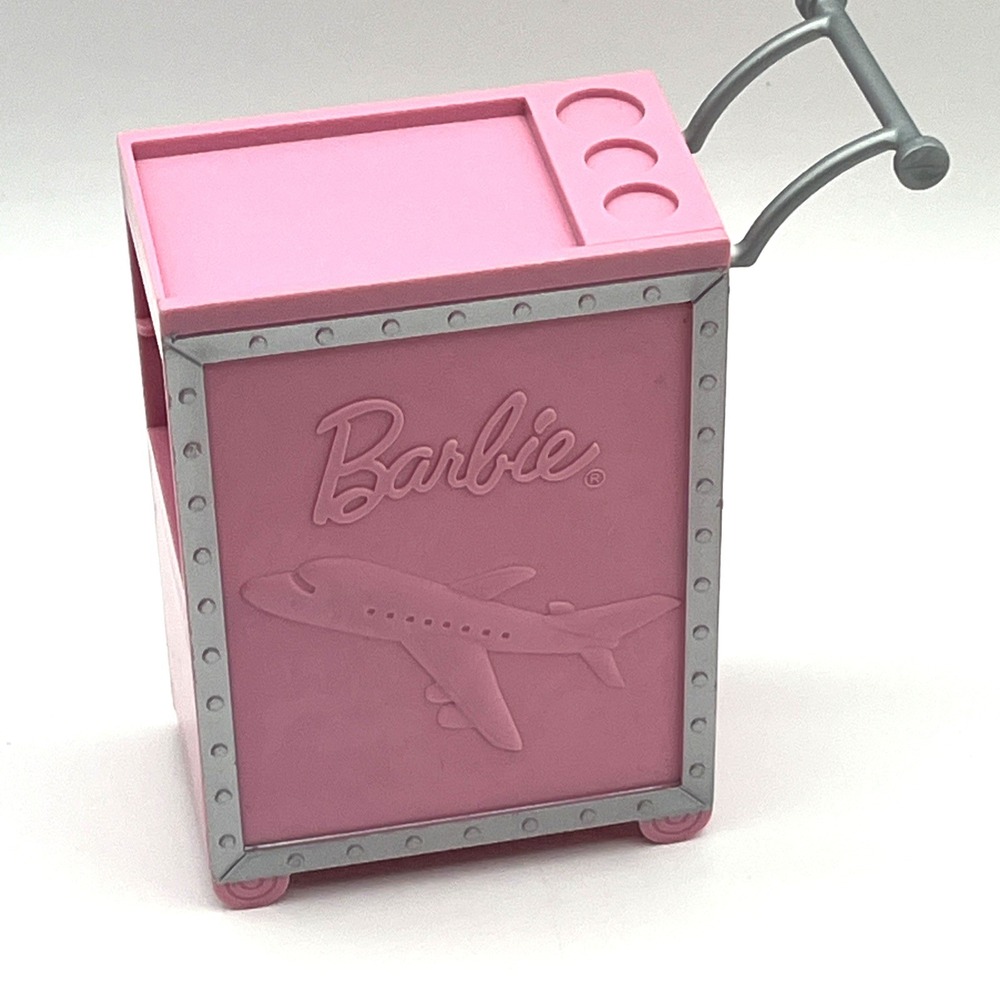 Barbie Airplane I can be flight attendant refreshment Cart 2012 W/food Tray - Picture 9 of 11